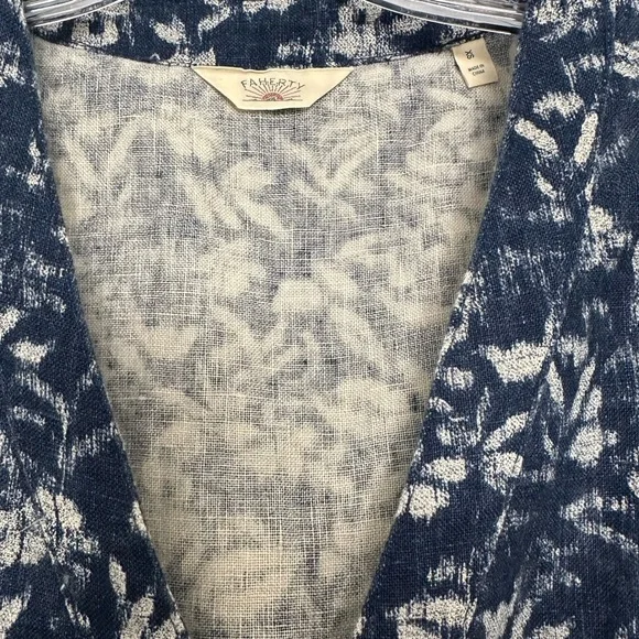 Faherty Alston Dress Juniper Ikat Floral - Blue & White Floral Sleeveless - NWOT - Picture 3 of 5